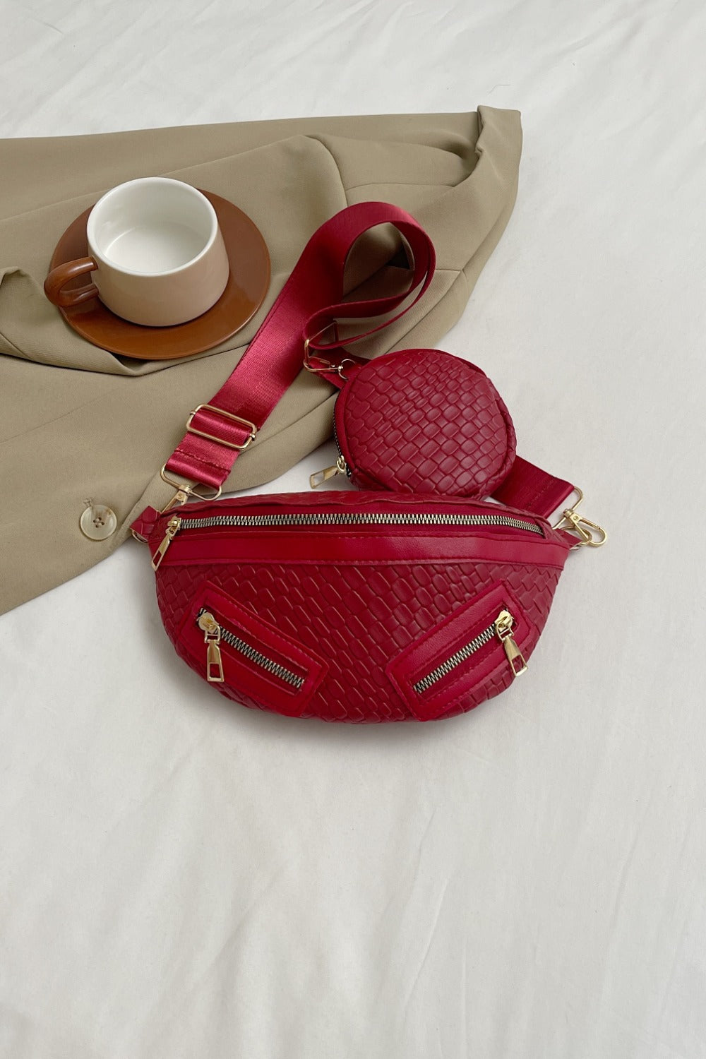 PU Leather Crossbody Bag with Coin Purse-Teresa&#39;s Fashionista LLC