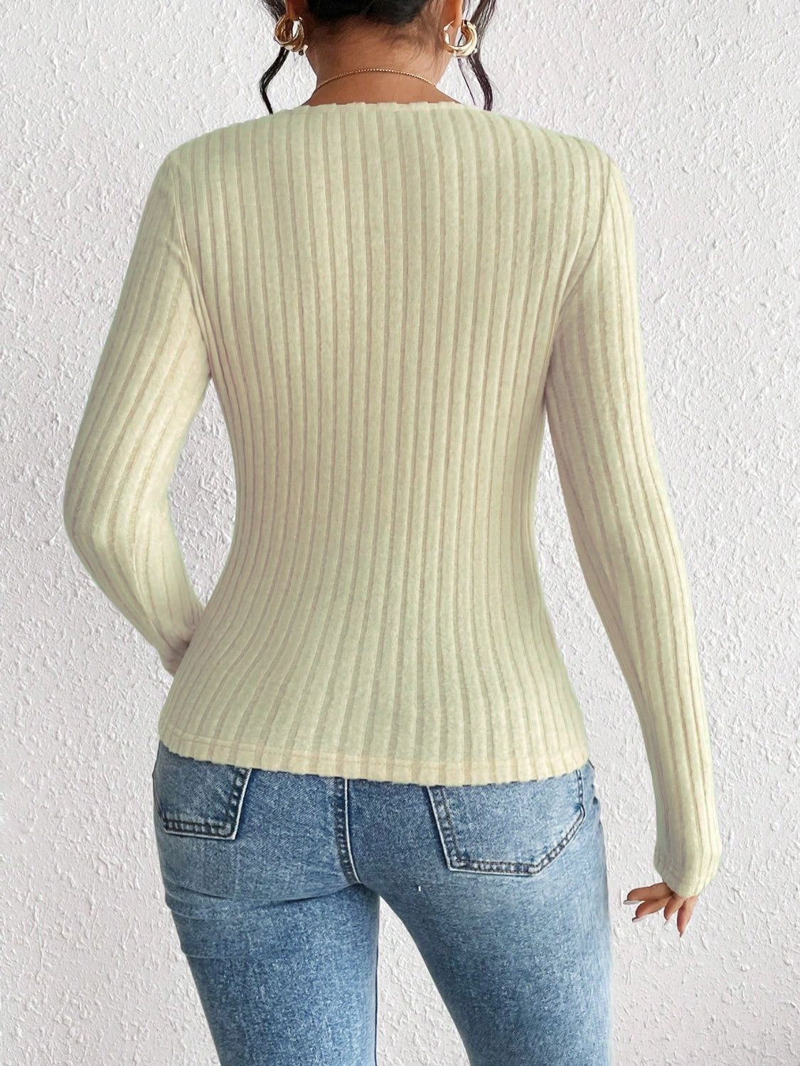 Ribbed Long Sleeve T-Shirt-Teresa&#39;s Fashionista LLC