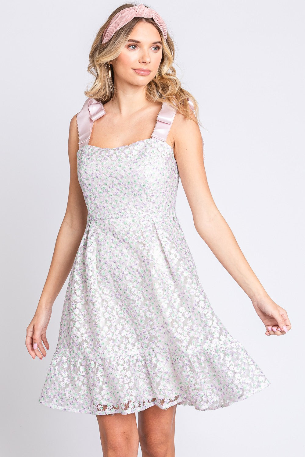 GeeGee Mesh Floral Embroidered Sleeveless Dress-Teresa&#39;s Fashionista LLC