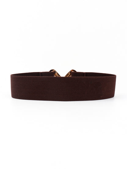 Geometric Buckle Elastic Wide Belt-Teresa&#39;s Fashionista LLC