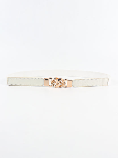 Zinc Alloy Buckle Elastic PU Belt-Teresa&#39;s Fashionista LLC