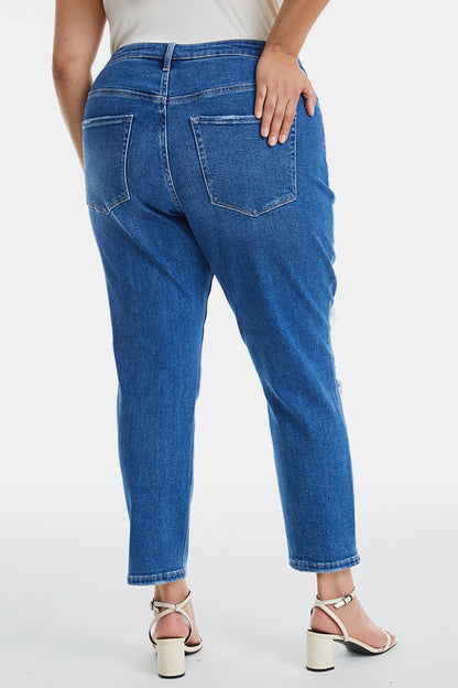 BAYEAS Full Size Distressed High Waist Mom Jeans-Teresa&#39;s Fashionista LLC