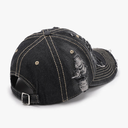 Distressed Adjustable Cotton Baseball Cap-Teresa&#39;s Fashionista LLC