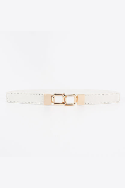 Geometric Double Buckle Elastic Belt-Teresa&#39;s Fashionista LLC