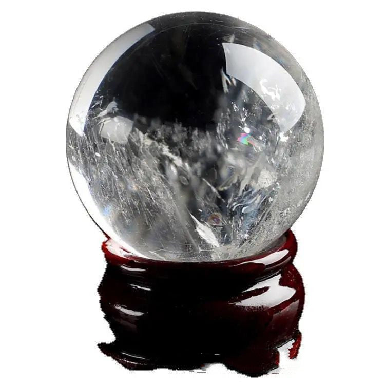 Natural White Crystal Ball Rough Polished Home Decoration-Teresa&#39;s Fashionista LLC