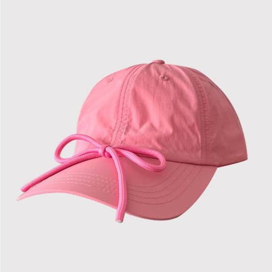 Bow Trim Adjustable Baseball Cap-Teresa&#39;s Fashionista LLC