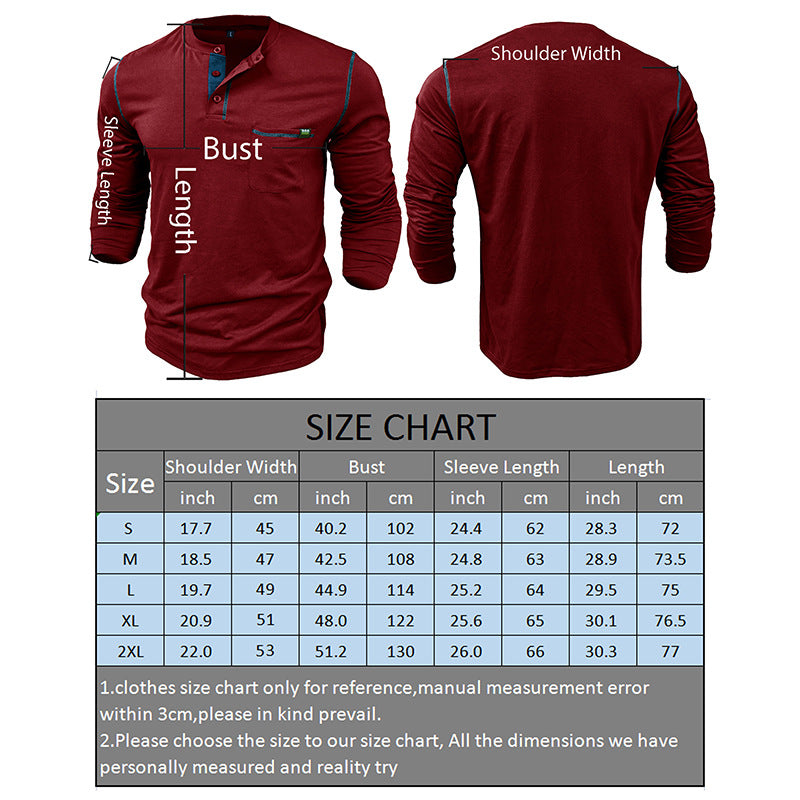 Men's Long Sleeve Color Matching Shirt-Teresa&#39;s Fashionista LLC