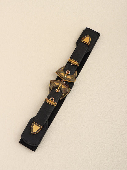 Double Buckle PU Leather Belt-Teresa&#39;s Fashionista LLC