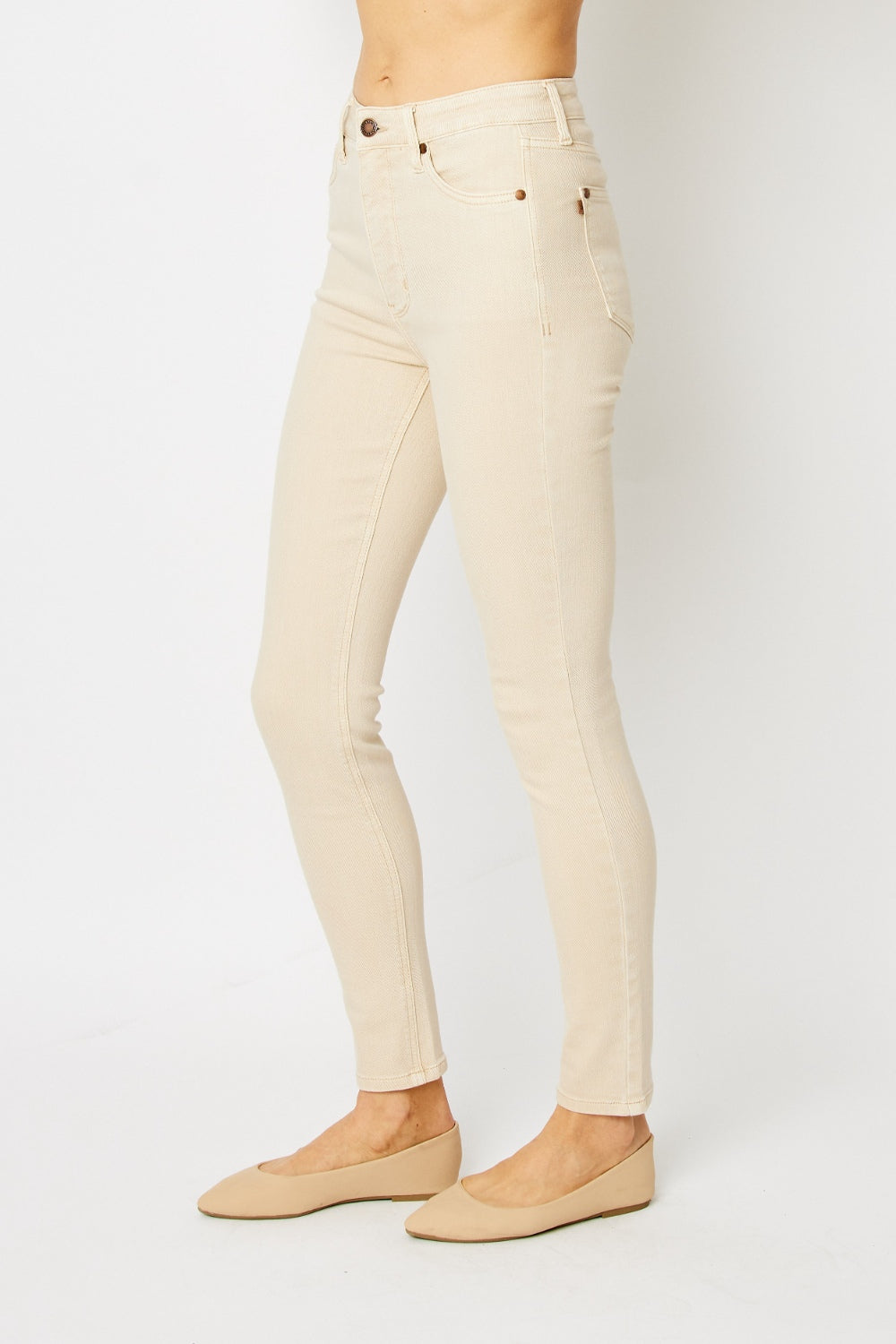 Judy Blue Full Size Garment Dyed Tummy Control Skinny Jeans-Teresa&#39;s Fashionista LLC