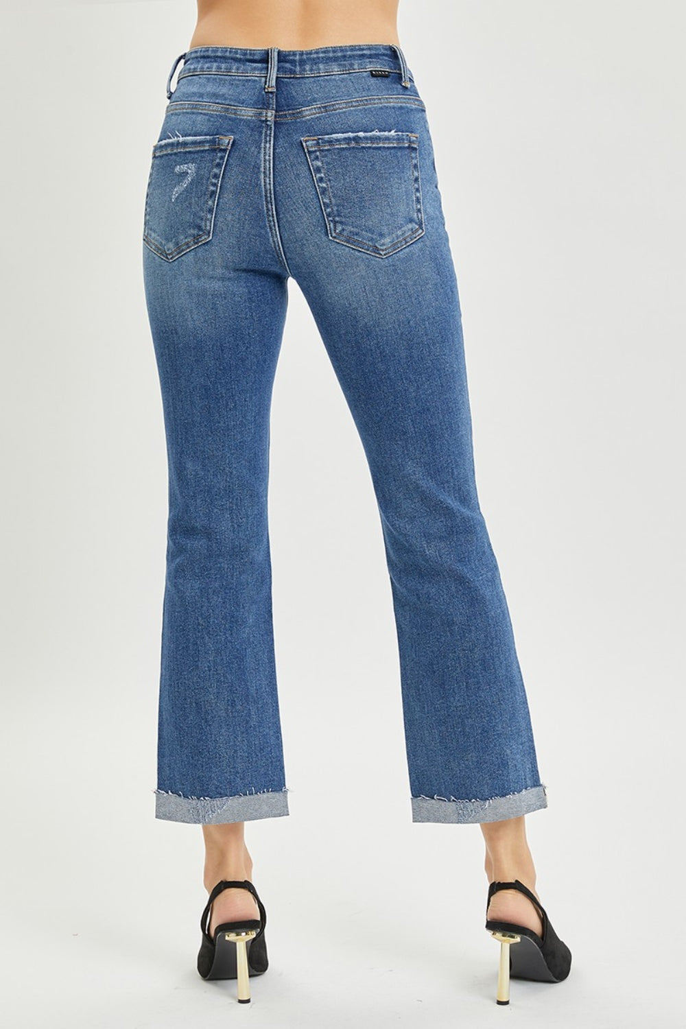 RISEN Full Size Button Fly Cropped Bootcut Jeans-Teresa&#39;s Fashionista LLC