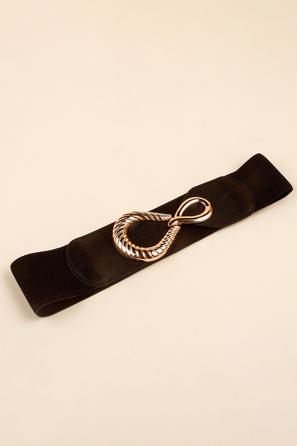 Ribbed Alloy Buckle Elastic Belt-Teresa&#39;s Fashionista LLC