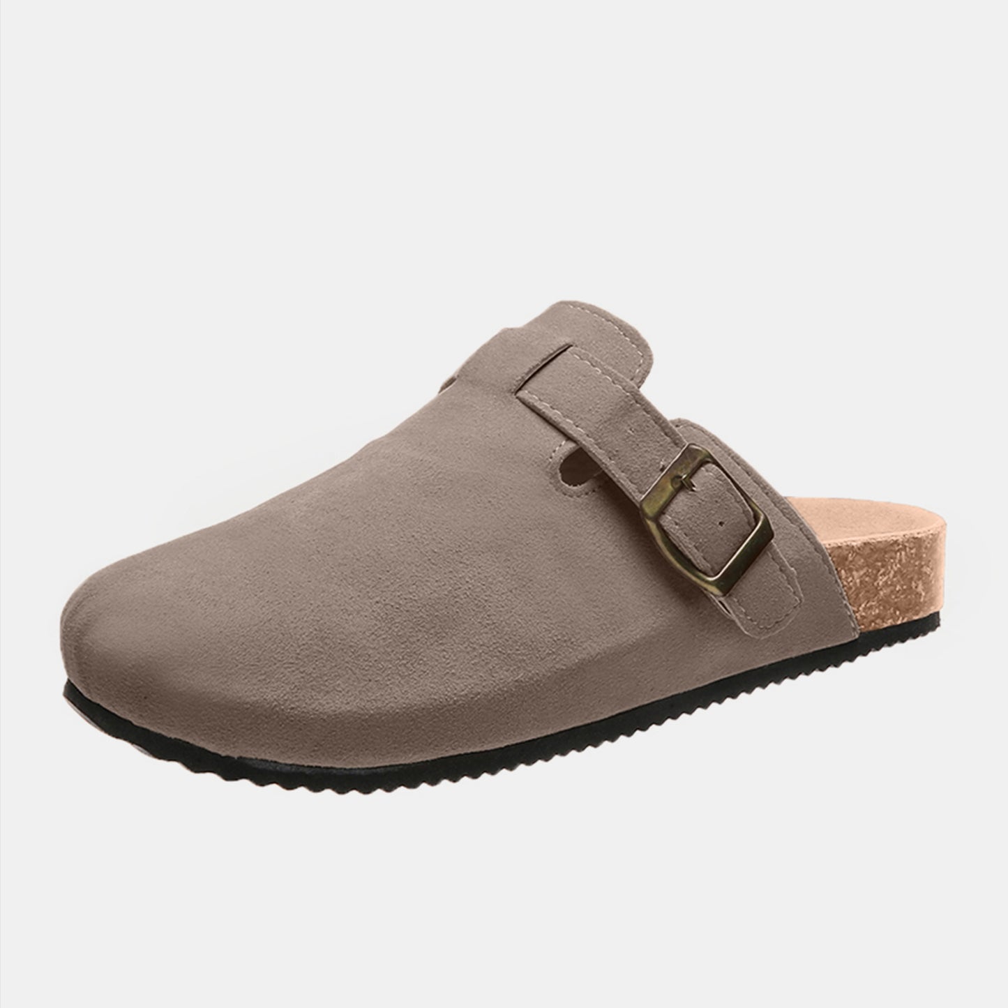 Suede Closed Toe Buckle Slide-Teresa&#39;s Fashionista LLC