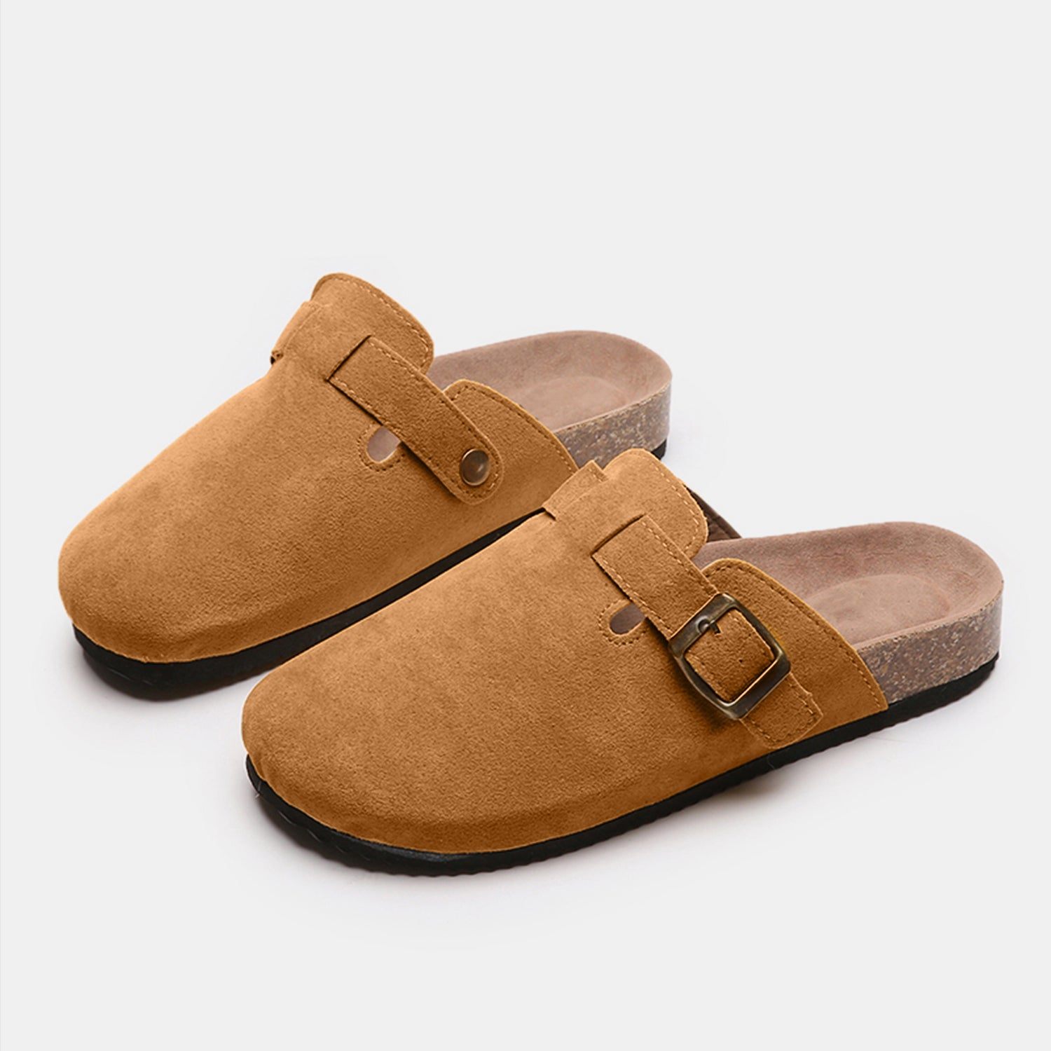 Suede Closed Toe Buckle Slide-Teresa&#39;s Fashionista LLC