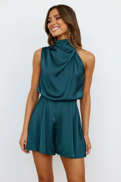 Turtleneck Sleeveless Romper-Teresa&#39;s Fashionista LLC