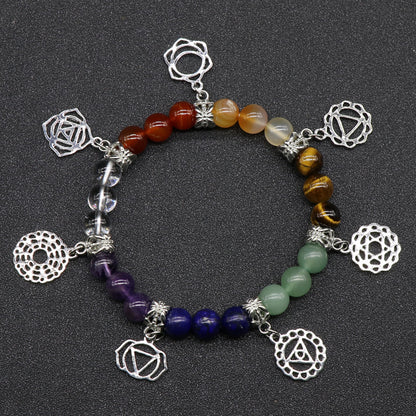 Natural Crystal Chakra Bracelet-Teresa&#39;s Fashionista LLC