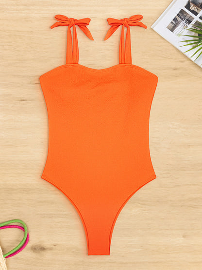 Tied Wide Strap One-Piece Swimwear-Teresa&#39;s Fashionista LLC