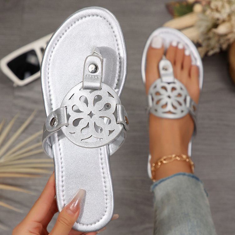 PU Leather Flat Sandals-Teresa&#39;s Fashionista LLC