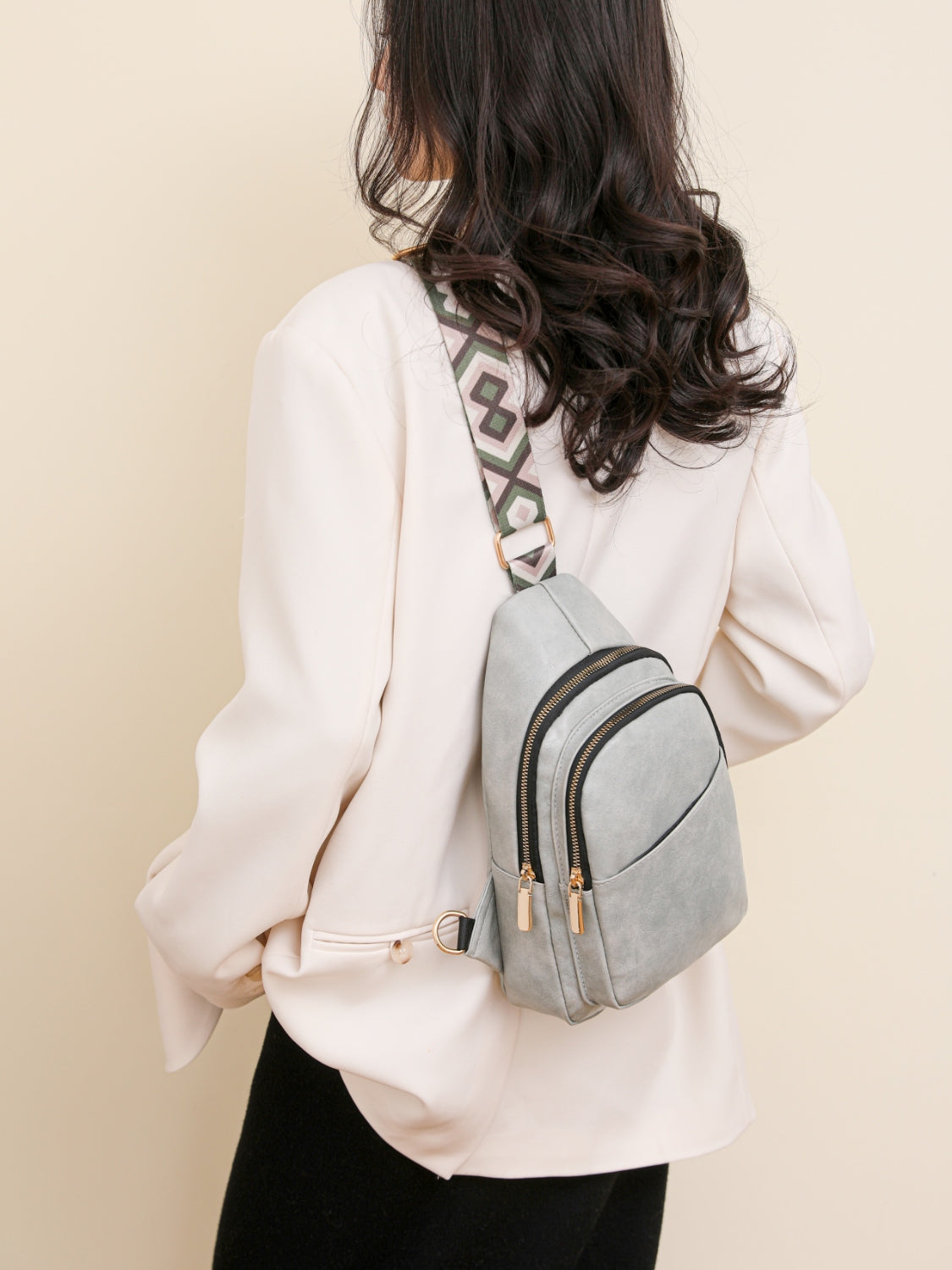 PU Leather Adjustable Strap Sling Bag-Teresa&#39;s Fashionista LLC