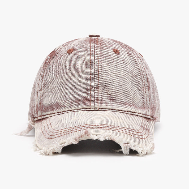 Raw Hem Adjustable Cotton Baseball Cap-Teresa&#39;s Fashionista LLC