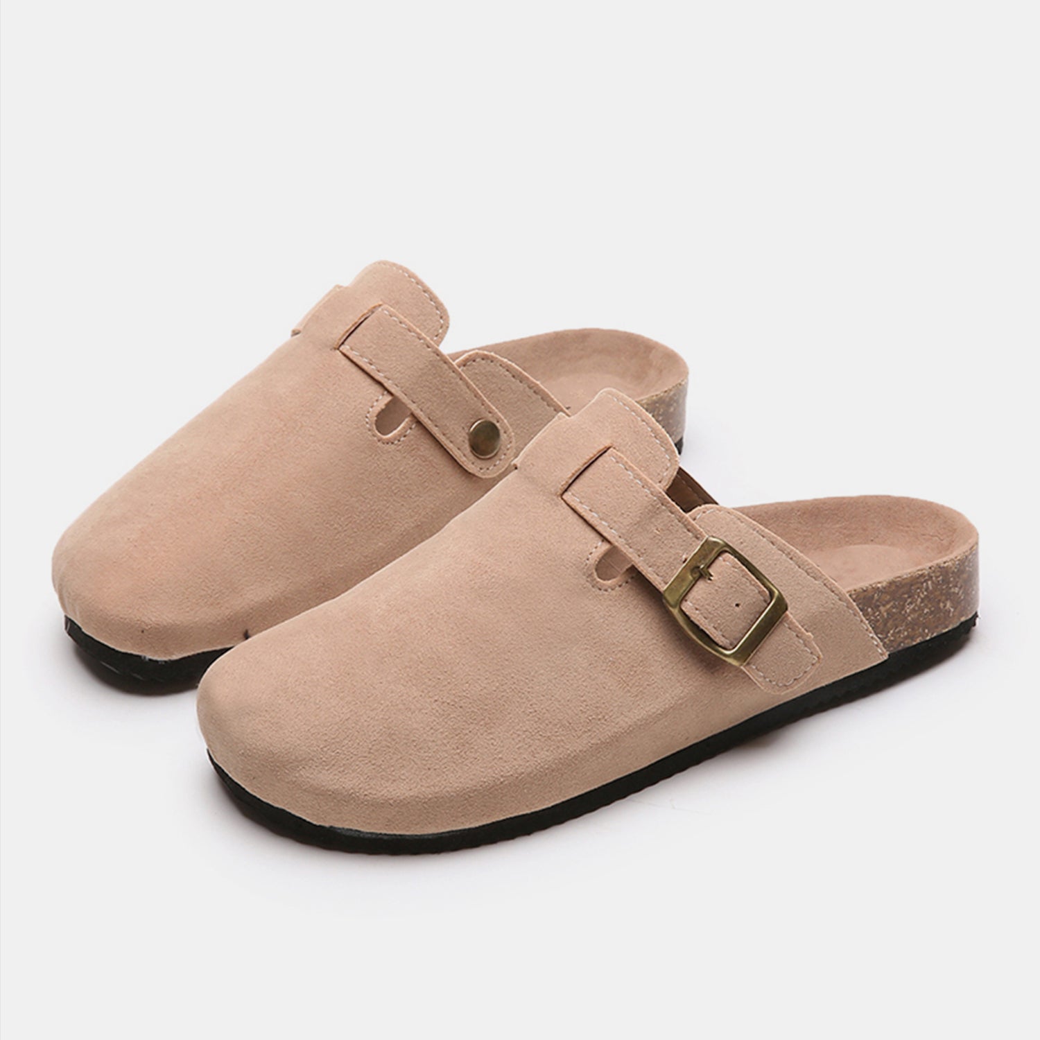 Suede Closed Toe Buckle Slide-Teresa&#39;s Fashionista LLC