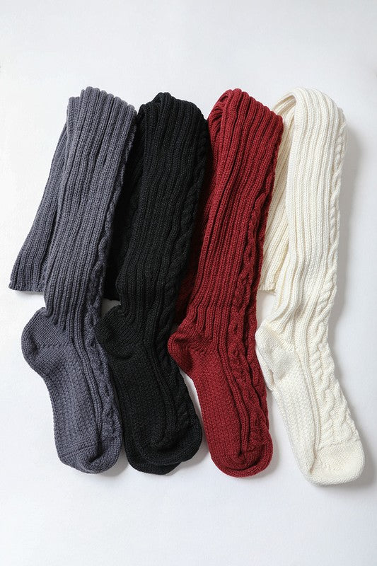 Knee High Cable Knit Socks-Teresa&#39;s Fashionista LLC