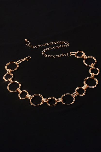 Alloy Chain Circle Shape Belt-Teresa&#39;s Fashionista LLC