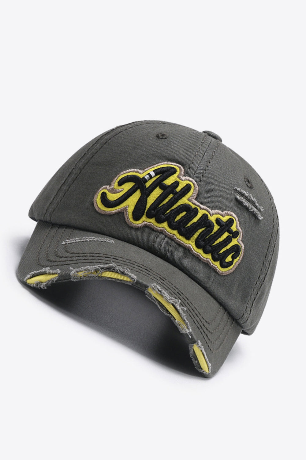 ATLANTIC Graphic Distressed Baseball Cap-Teresa&#39;s Fashionista LLC