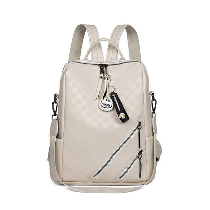 Fashion Checkerboard Backpack Casual Shoulder Bag All-match Shopping Travel Bags For Women-Teresa&#39;s Fashionista LLC