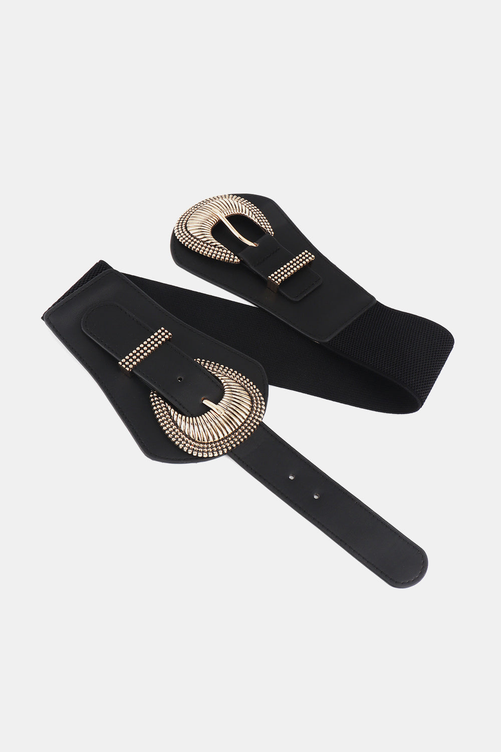 Shell Double Buckle Elastic Wide Belt-Teresa&#39;s Fashionista LLC