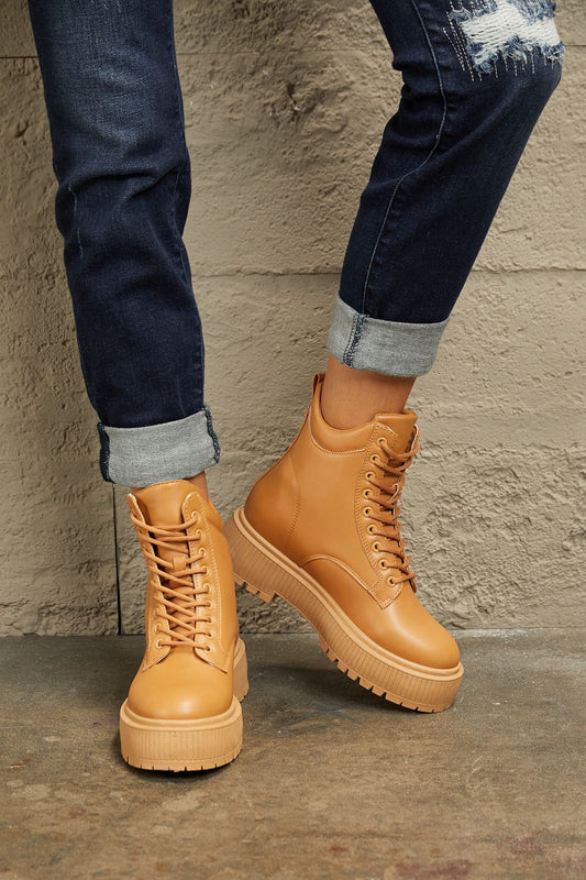 East Lion Corp Platform Combat Boots-Teresa&#39;s Fashionista LLC