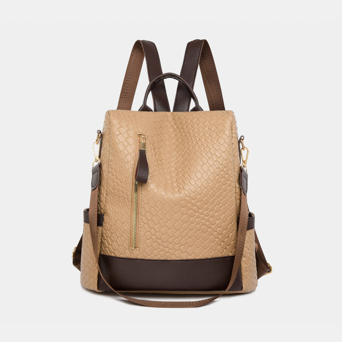 PU Leather Adjustable Straps Backpack Bag-Teresa&#39;s Fashionista LLC