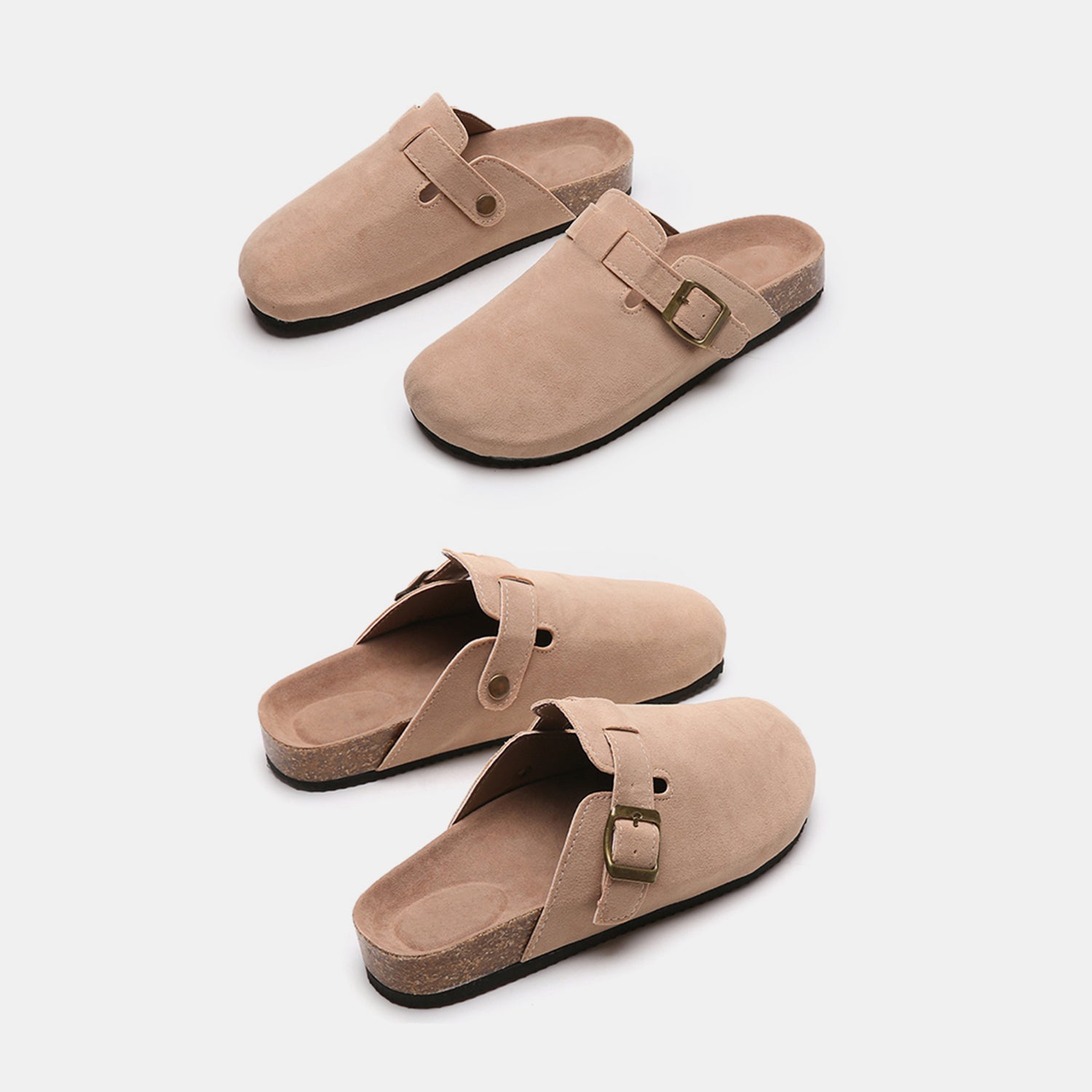 Suede Closed Toe Buckle Slide-Teresa&#39;s Fashionista LLC