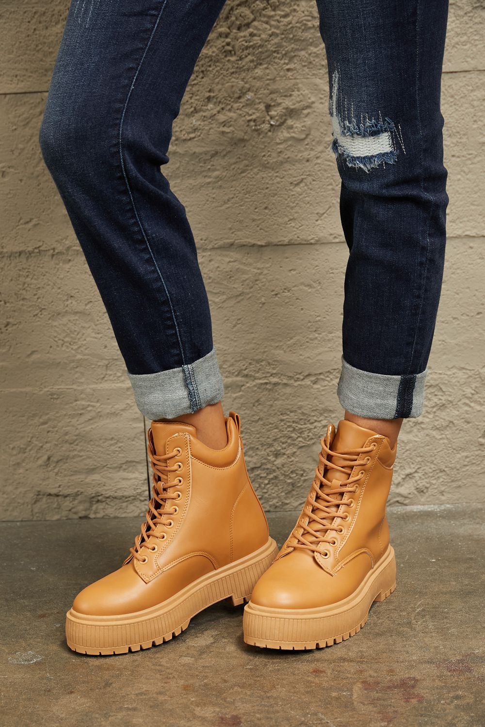 East Lion Corp Platform Combat Boots-Teresa&#39;s Fashionista LLC