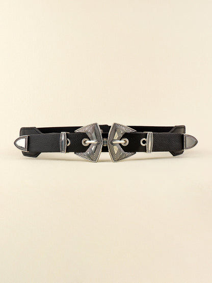 Double Buckle PU Leather Belt-Teresa&#39;s Fashionista LLC