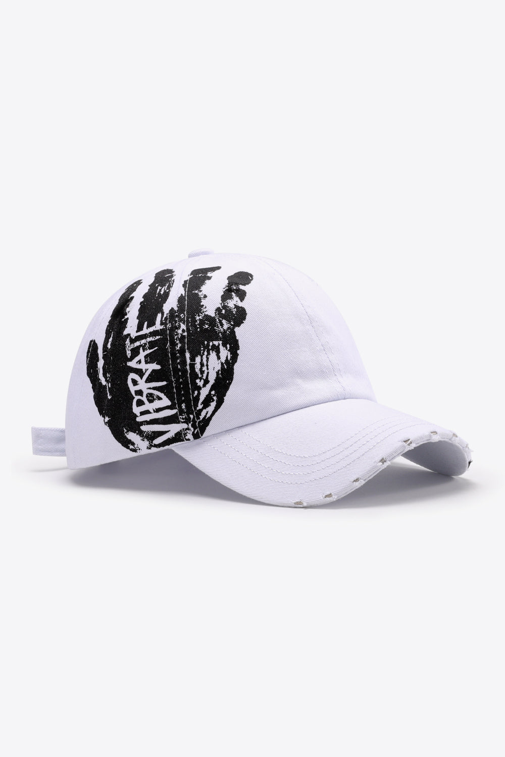 VIBRA Graphic Distressed Adjustable Baseball Cap-Teresa&#39;s Fashionista LLC