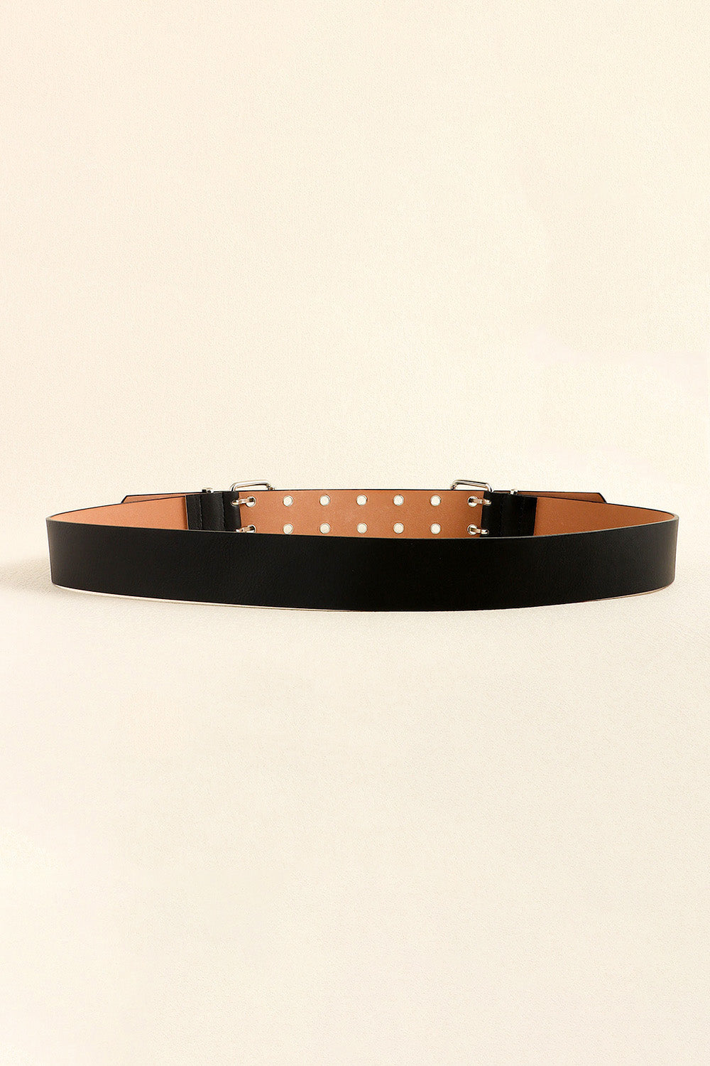 PU Leather Two Row Eyelet Belt-Teresa&#39;s Fashionista LLC