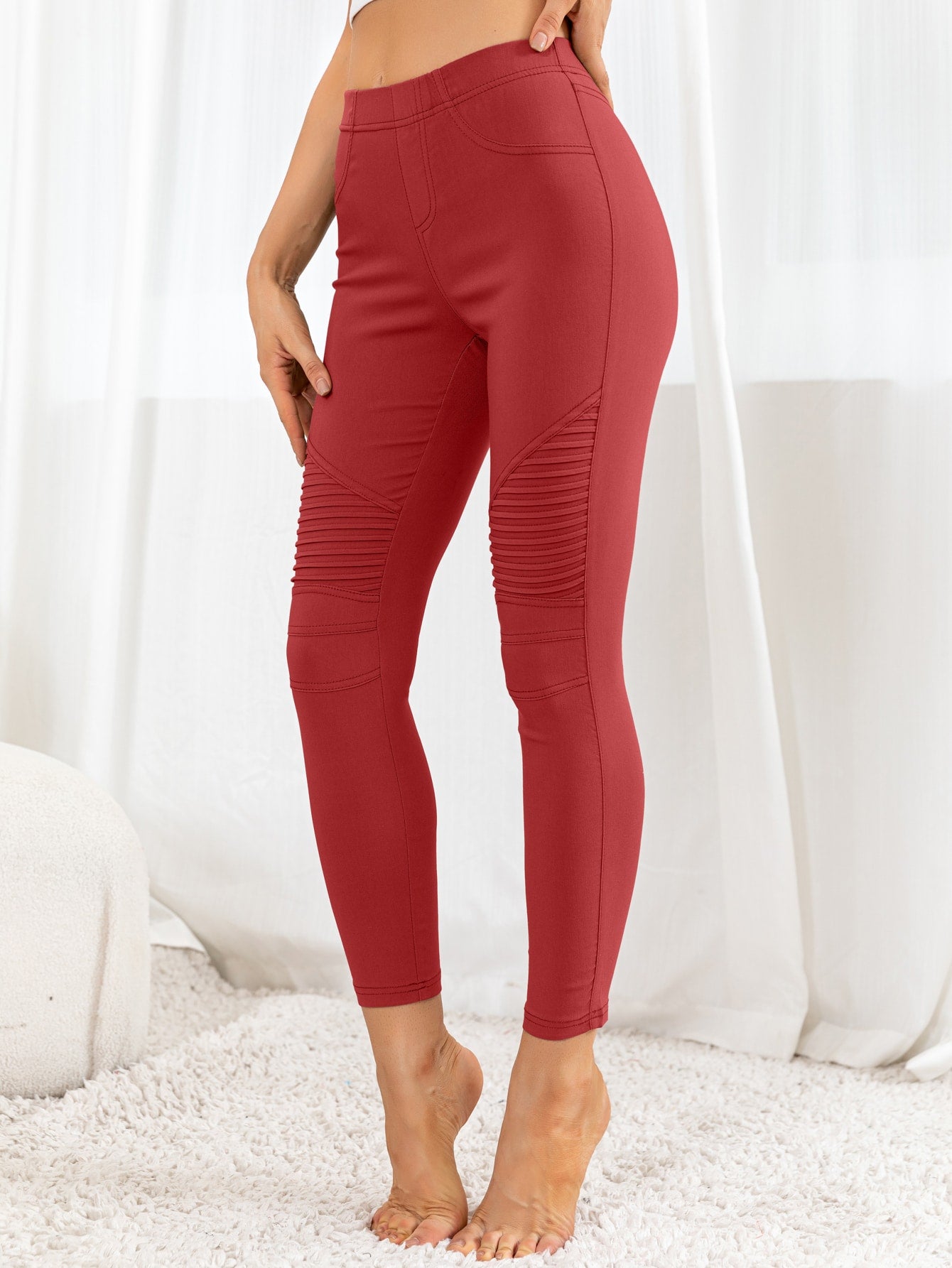 Ribbed Detail Leggings-Teresa&#39;s Fashionista LLC