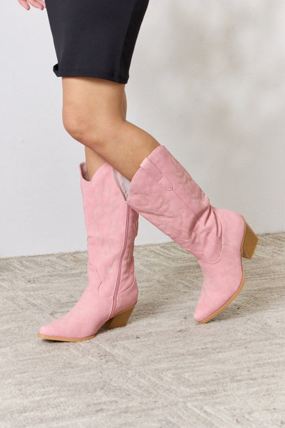 Forever Link Knee High Cowboy Boots-Teresa&#39;s Fashionista LLC