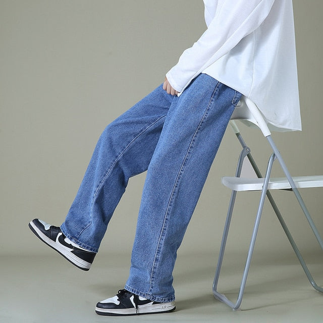 Men's Denim Wide-leg Pants-Teresa&#39;s Fashionista LLC