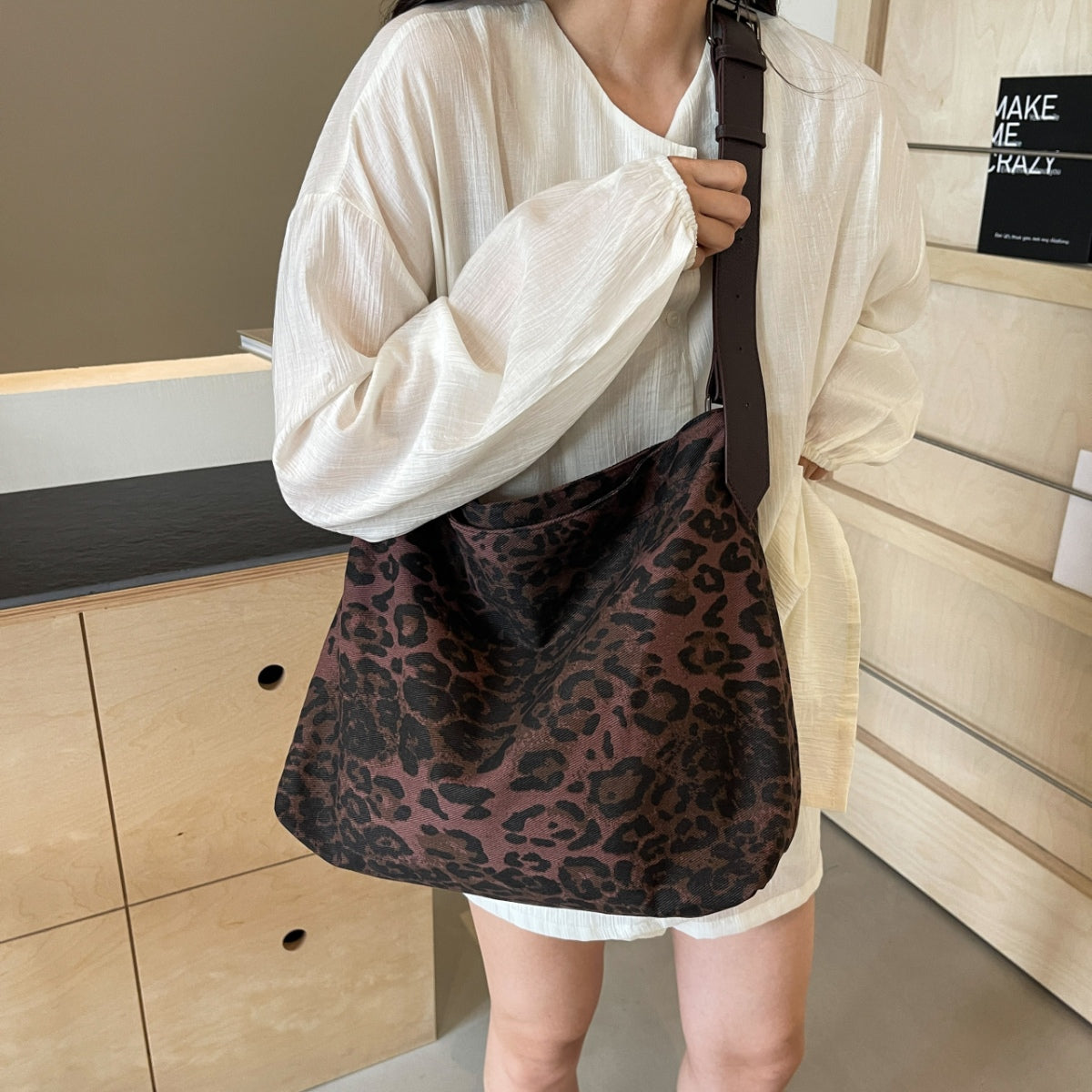 Leopard Adjustable Strap Tote Bag-Teresa&#39;s Fashionista LLC