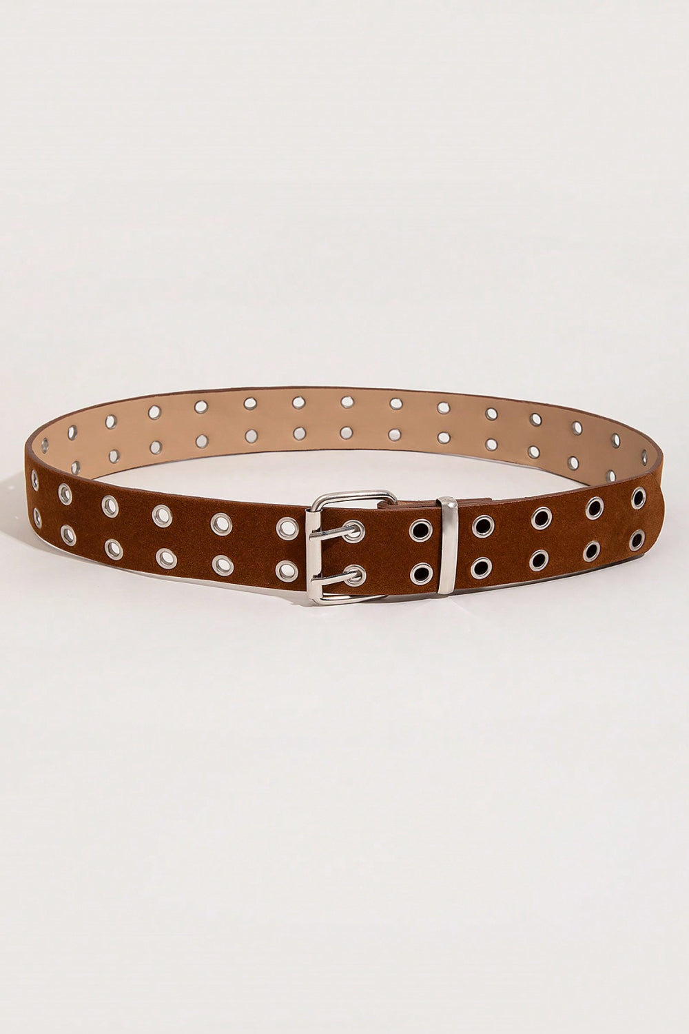 Double Row Grommet PU Leather Belt-Teresa&#39;s Fashionista LLC