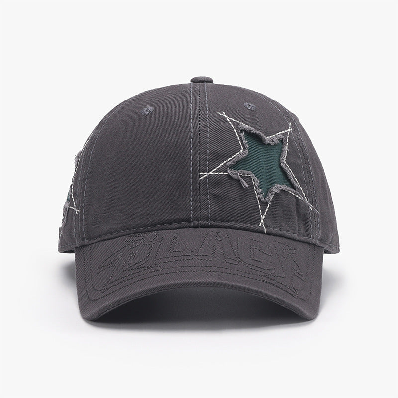 Adjustable Star Raw Hem Cap-Teresa&#39;s Fashionista LLC