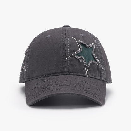 Adjustable Star Raw Hem Cap-Teresa&#39;s Fashionista LLC