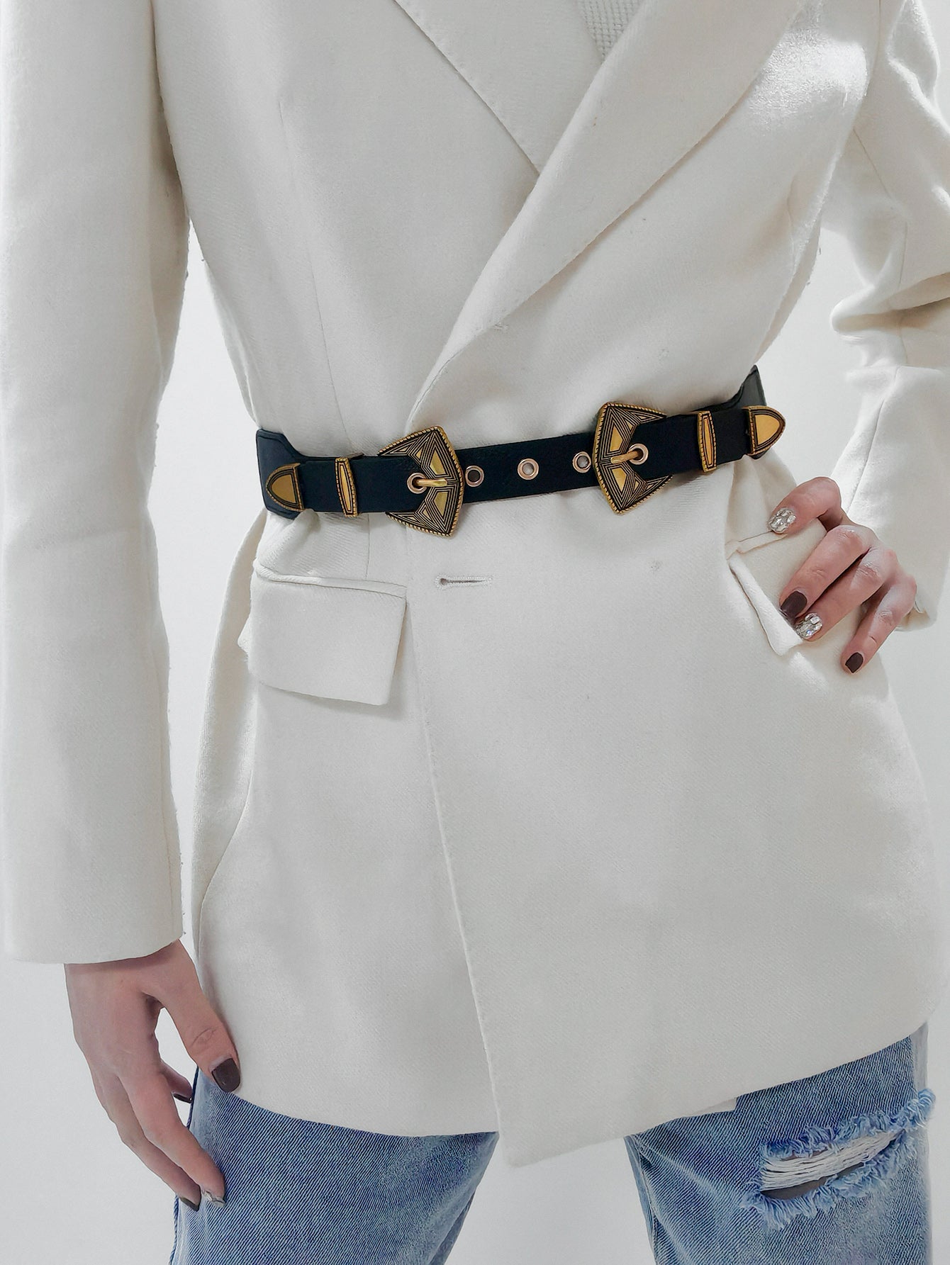 Double Buckle PU Leather Belt-Teresa&#39;s Fashionista LLC