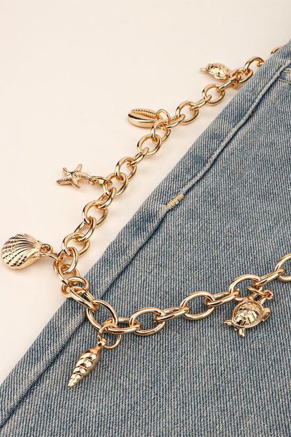 Sea Element Charm Iron Chain Belt-Teresa&#39;s Fashionista LLC