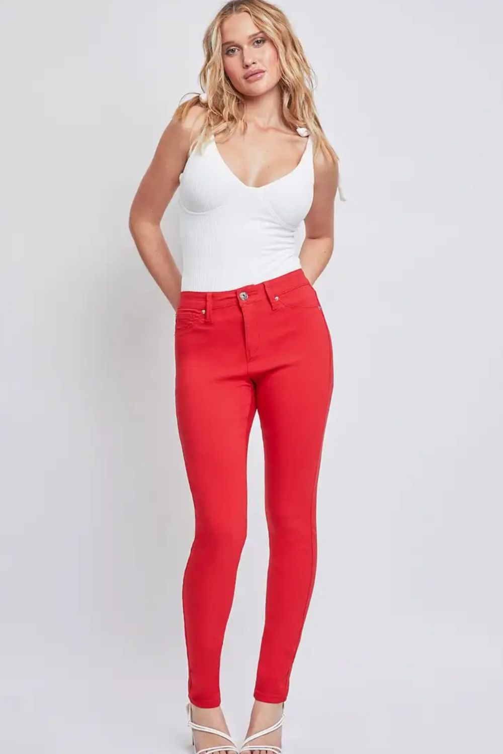 YMI Jeanswear Full Size Hyperstretch Mid-Rise Skinny Jeans-Teresa&#39;s Fashionista LLC