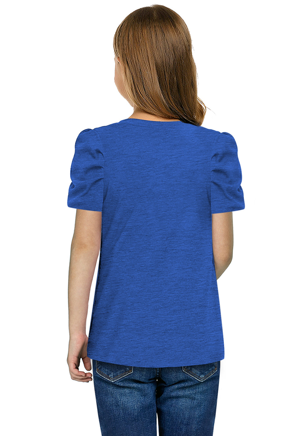 Round Neck Puff Sleeve T-Shirt-Teresa&#39;s Fashionista LLC