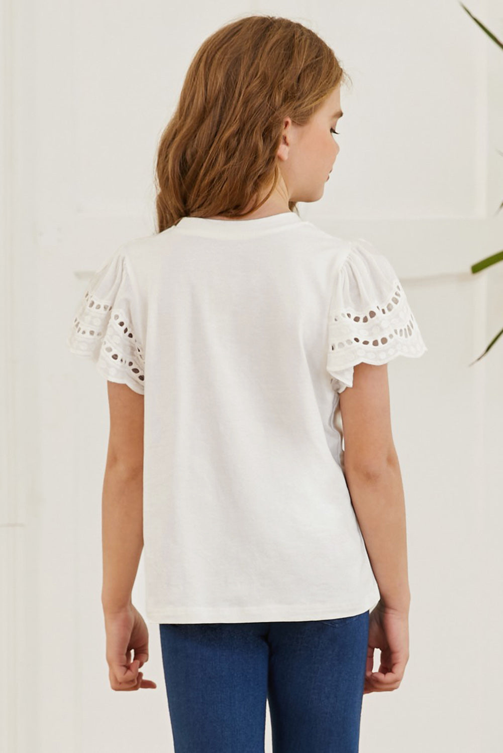 Round Neck Flutter Sleeve T-Shirt-Teresa&#39;s Fashionista LLC