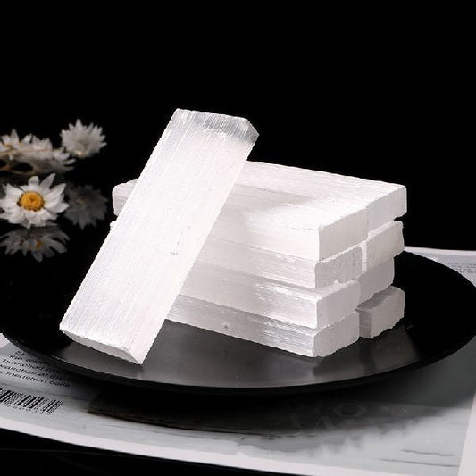 Selenite Crystal Slab White Quartz Mineral Rough-Teresa&#39;s Fashionista LLC