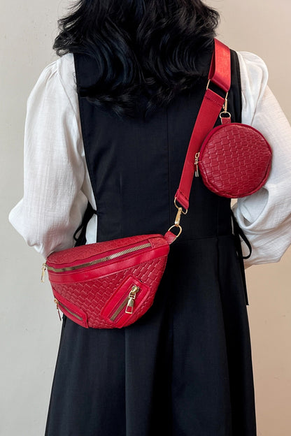 PU Leather Crossbody Bag with Coin Purse-Teresa&#39;s Fashionista LLC